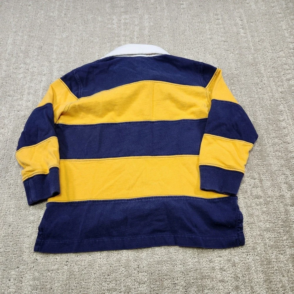 Vintage Polo Ralph Lauren Rugby Shirt Kids 4 Chunky Striped Toddler Heavy Cotton